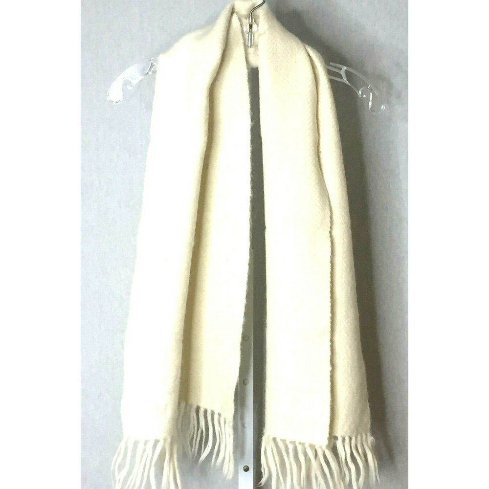 Mucros Weavers Workshop Killarney Ireland Scarf White Tasseled OS
